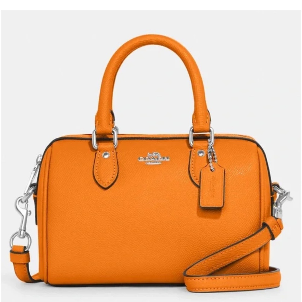 🌸NEW COACH MINI ROWAN BRIGHT MANDARIN WITH TAGS.